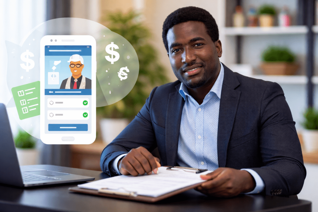 Lead Ads para empresas de servicios: cómo captar contactos de calidad 6 Stevenson Jacques en oficina moderna con elementos visuales de Lead Ads para empresas de servicios
